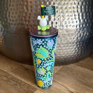 Starbucks 2025 Spring Collection Bunny Tumbler Silicone Lid Topper Easter 24 Oz